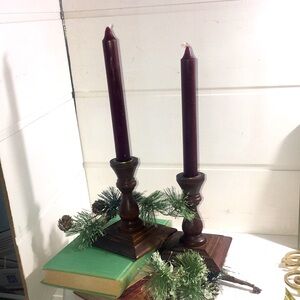 Vintage wooden candle holders
